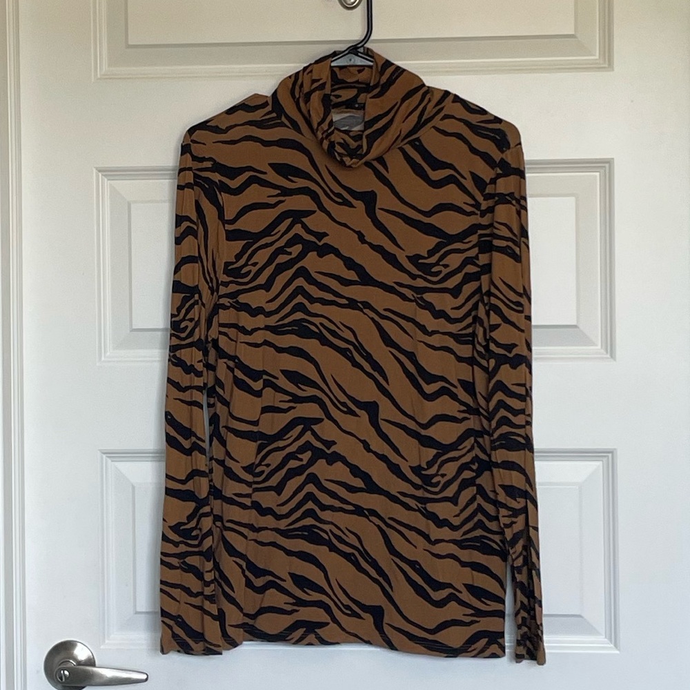 River Island for ASOS Tiger Print Turtle Neck